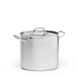 Kittel hög 16L med lock rostfritt stål, Patina