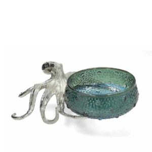 Bläckfisk med glasskål grönskimrande