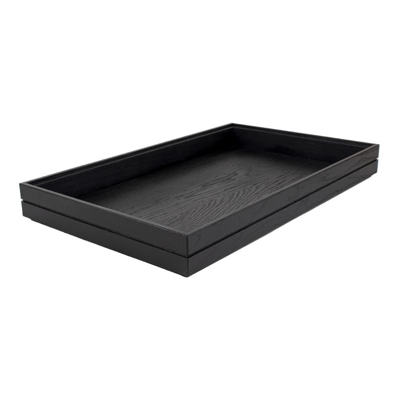 Trälåda GN-1/1 mellan ek svart 53x32,5x6cm