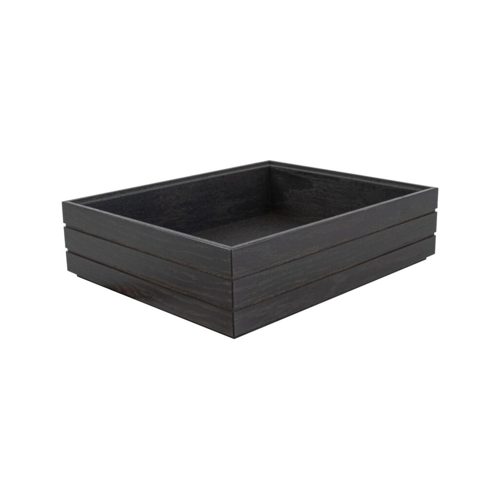Trälåda GN-1/2 hög ek svart 32,5x26,5x8,5cm