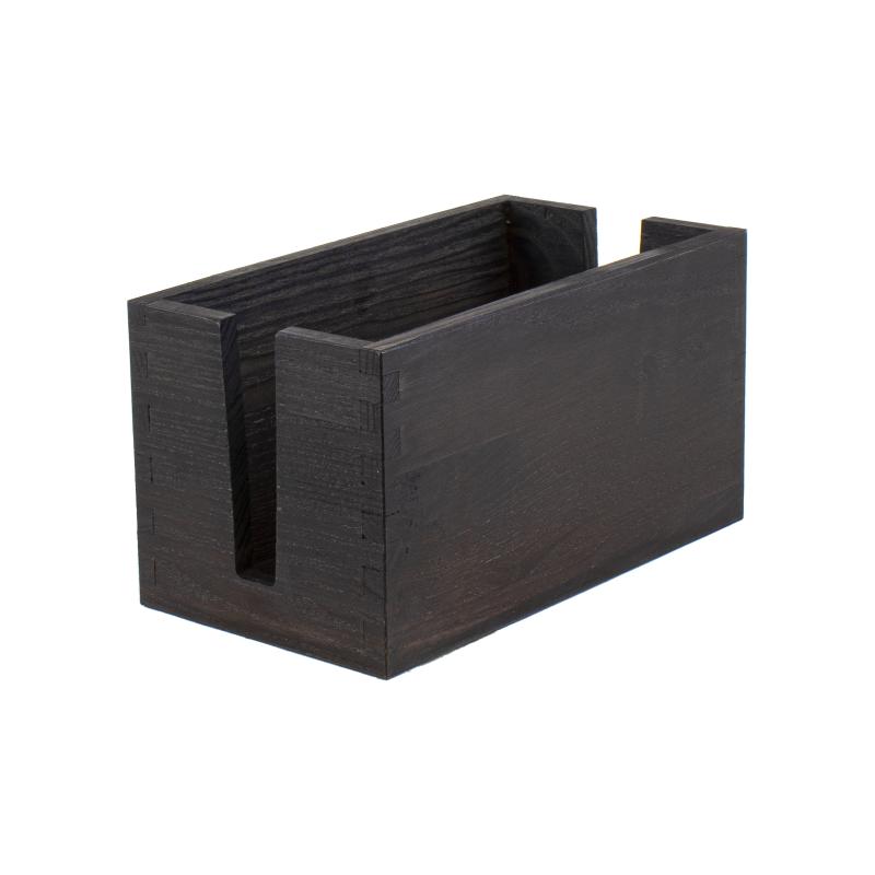 Servettlåda ek svart 22,5x12x12 cm