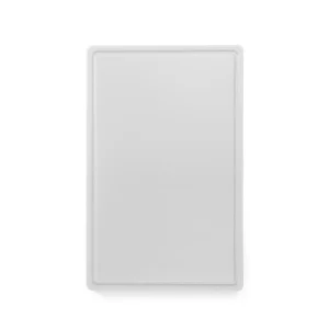 Skärbräda med spår 1/1 530x325x15mm vit Hendi