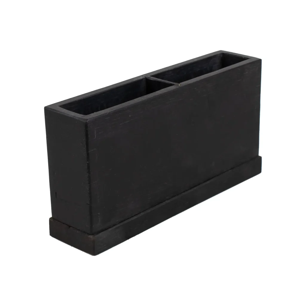 Besticklåda 2-fack svart ek 25,5x5,7x13cm