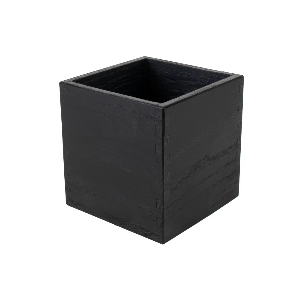Besticklåda svart ek 15x15x15cm