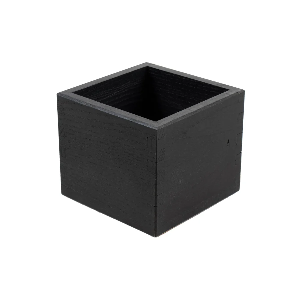Besticklåda svart ek 12x12x10cm