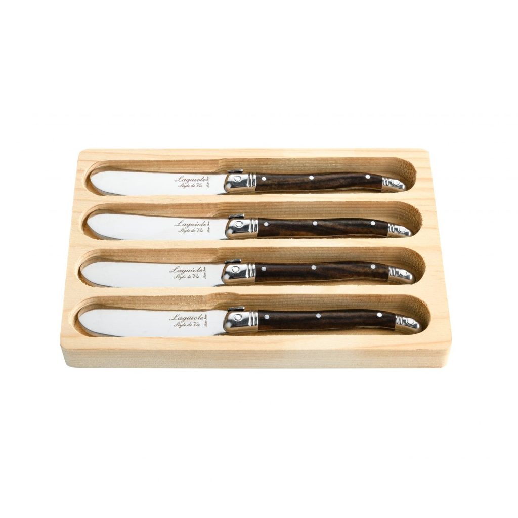 Smörkniv Laguiole Style Dark wood 4-p