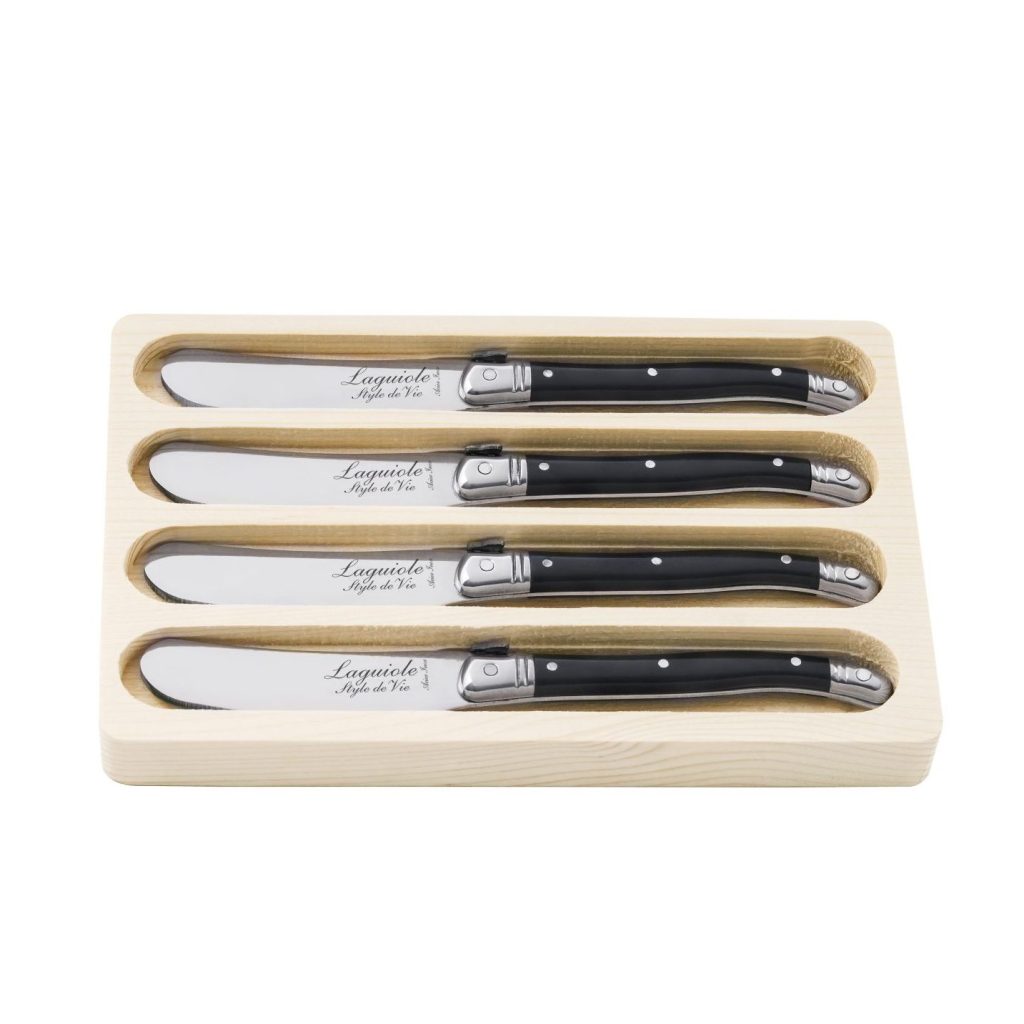 Smörkniv 16cm Laguiole Style Black 4-p
