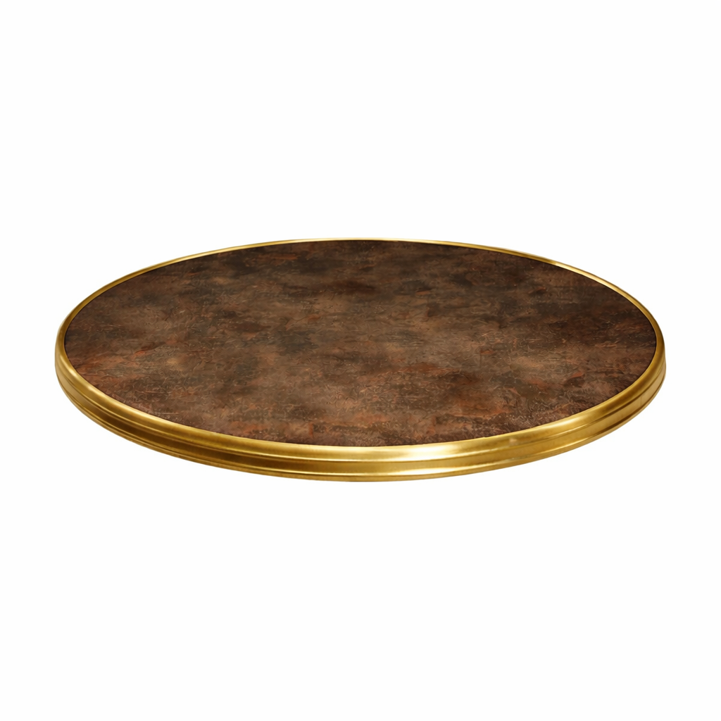 Bordsskiva  Ø60cm Sienna/Mässingkant Werzalit
